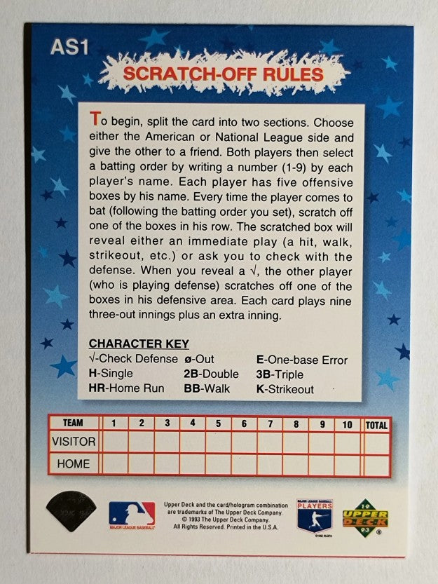 1993 Fun Pack All-Stars #AS1 Frank Thomas/Fred McGriff