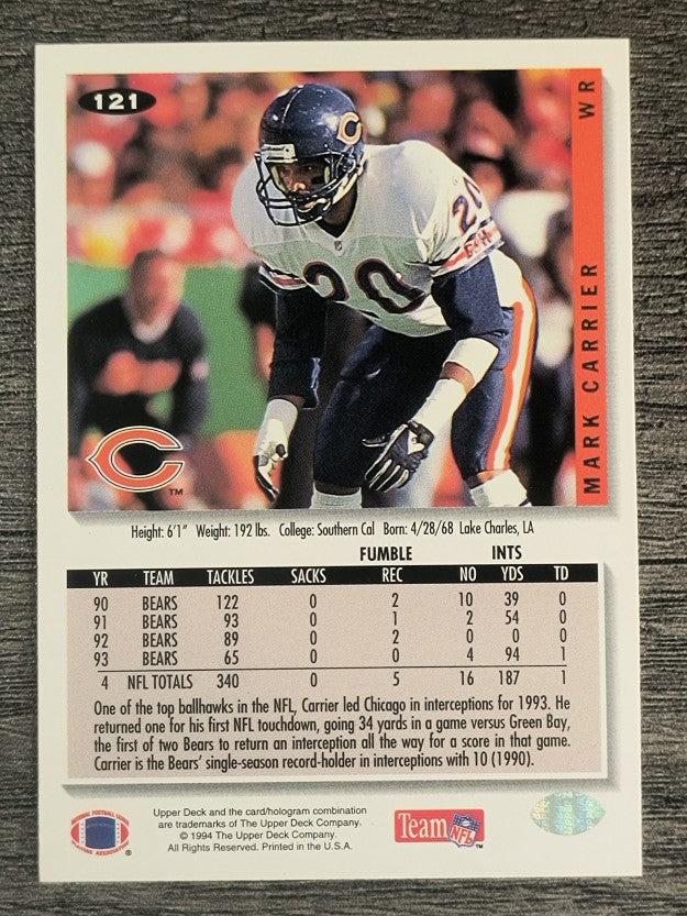 1994 Collector's Choice #121 Mark Carrier DB