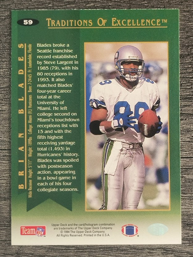 1994 Collector's Choice #59 Brian Blades