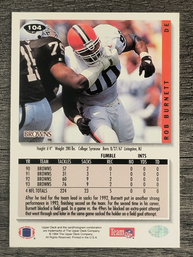 1994 Collector's Choice #104 Rob Burnett