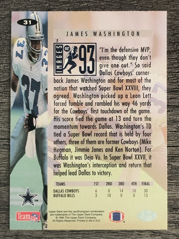 1994 Collector's Choice #31 James Washington I93