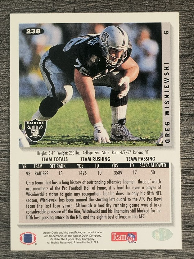 1994 Collector's Choice #238 Steve Wisniewski