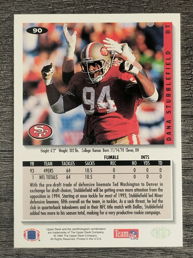 1994 Collector's Choice #90 Dana Stubblefield