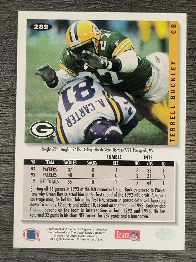 1994 Collector's Choice #289 Terrell Buckley