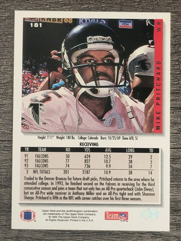 1994 Collector's Choice #181 Mike Pritchard