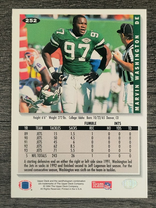 1994 Collector's Choice #252 Marvin Washington