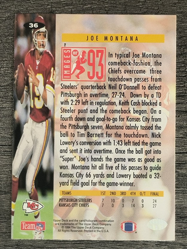1994 Collector's Choice #36 Joe Montana I93