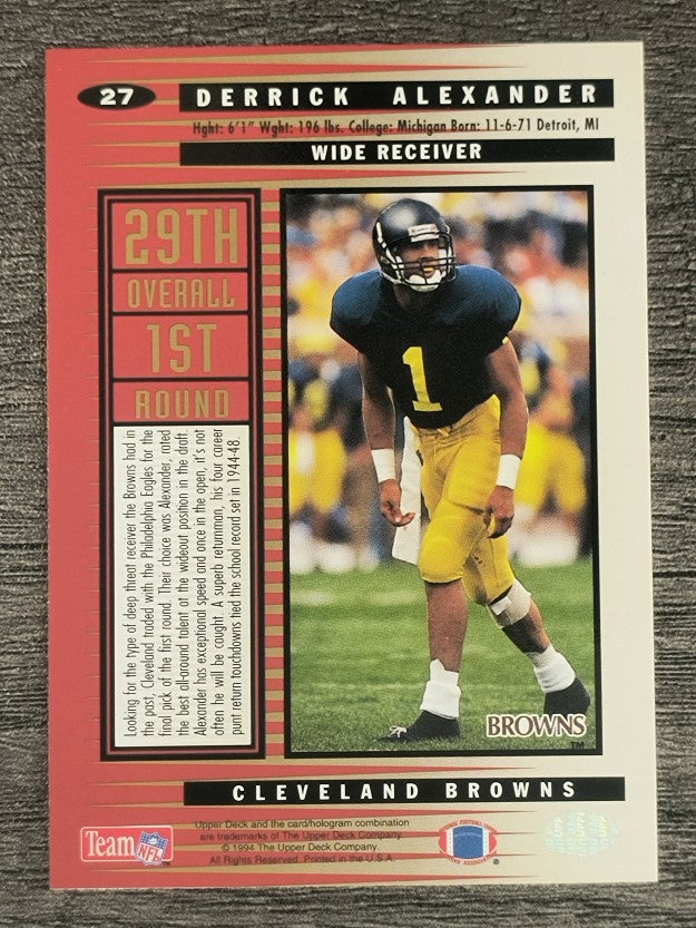 1994 Collector's Choice #27 Derrick Alexander WR RC