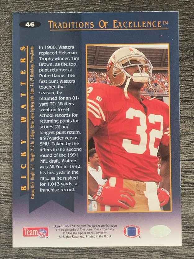 1994 Collector's Choice #46 Ricky Watters TE