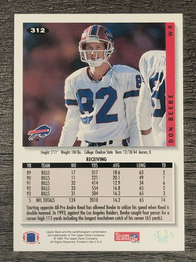 1994 Collector's Choice #312 Don Beebe