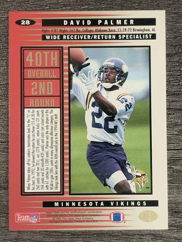 1994 Collector's Choice Silver #28 David Palmer
