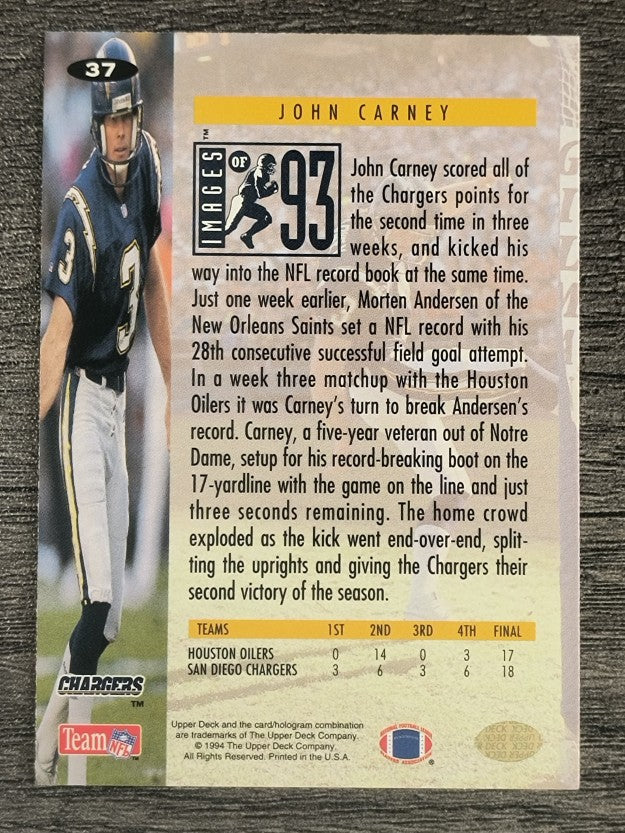 1994 Collector's Choice Silver #37 John Carney I93