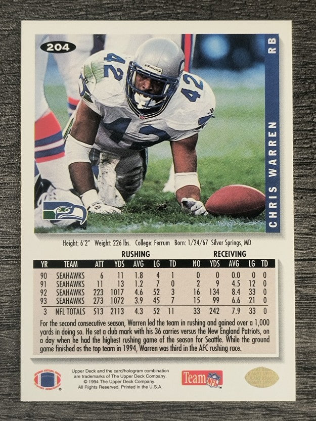 1994 Collector's Choice Silver #204 Chris Warren