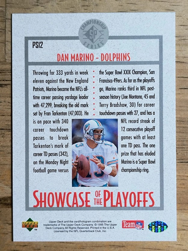 1995 SP Championship Playoff Showcase #PS12 Dan Marino