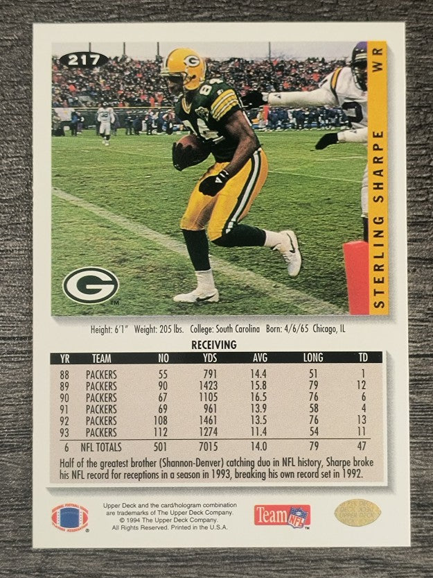 1994 Collector's Choice Silver #217 Sterling Sharpe