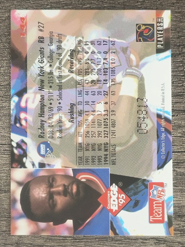 1995 Collector's Edge Black Label #144 Rodney Hampton
