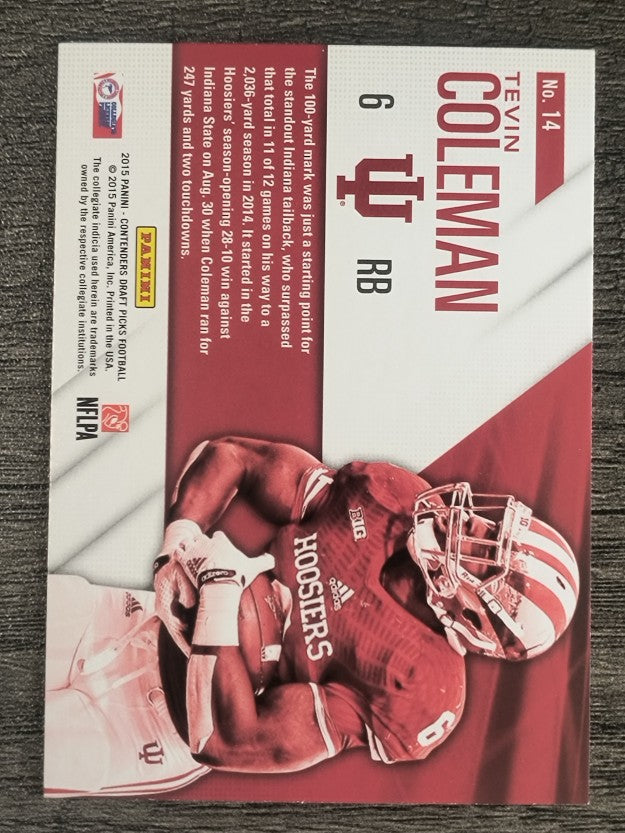 2015 Panini Contenders Draft Picks School Colors #14 Tevin Coleman