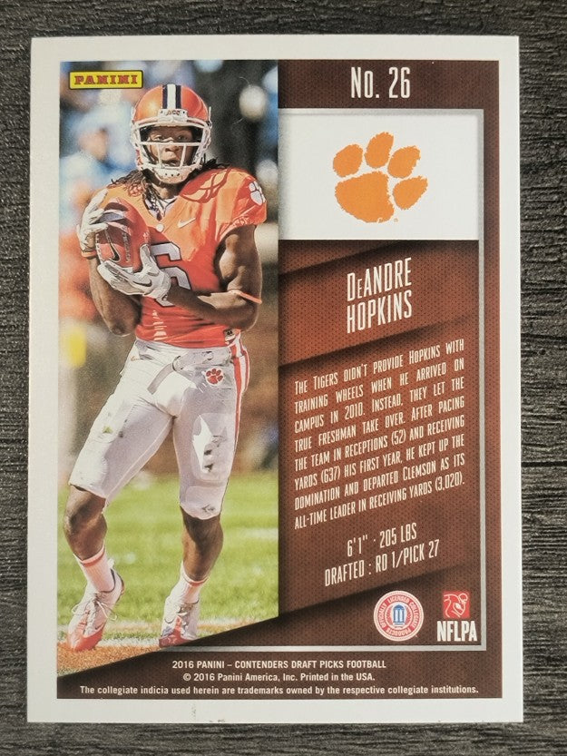 2016 Panini Contenders Draft Picks #26 DeAndre Hopkins