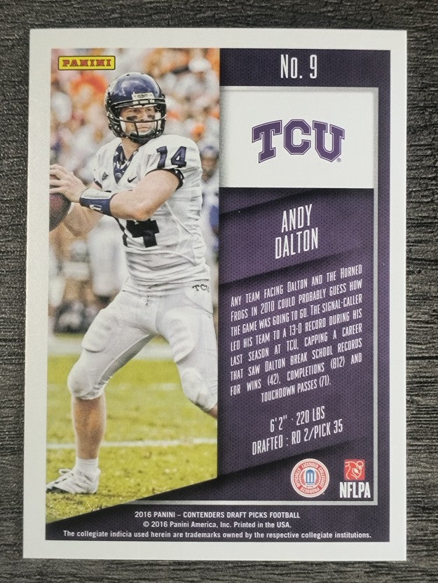 2016 Panini Contenders Draft Picks #9 Andy Dalton