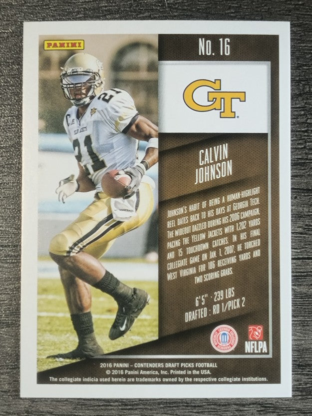 2016 Panini Contenders Draft Picks #16 Calvin Johnson