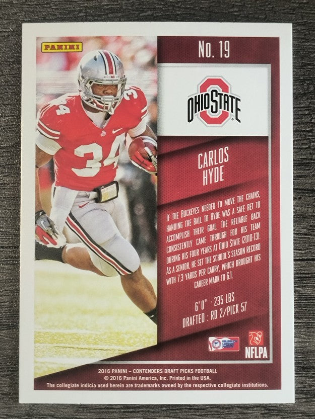 2016 Panini Contenders Draft Picks #19 Carlos Hyde