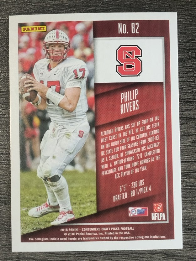 2016 Panini Contenders Draft Picks #82 Philip Rivers