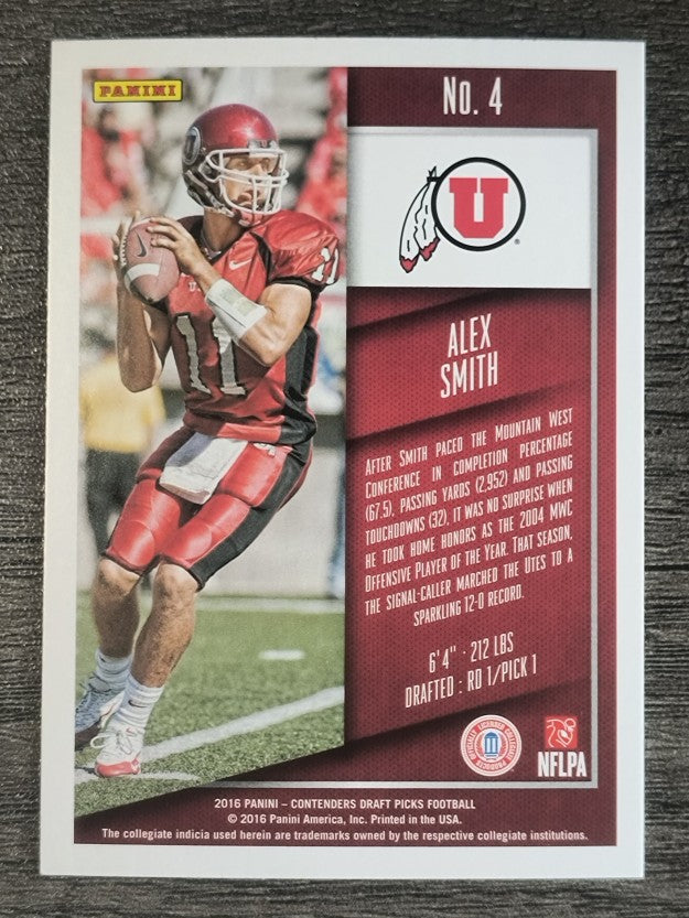 2016 Panini Contenders Draft Picks #4 Alex Smith