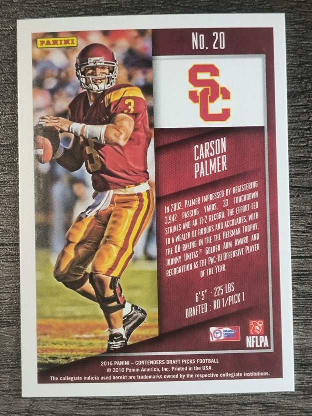 2016 Panini Contenders Draft Picks #20 Carson Palmer