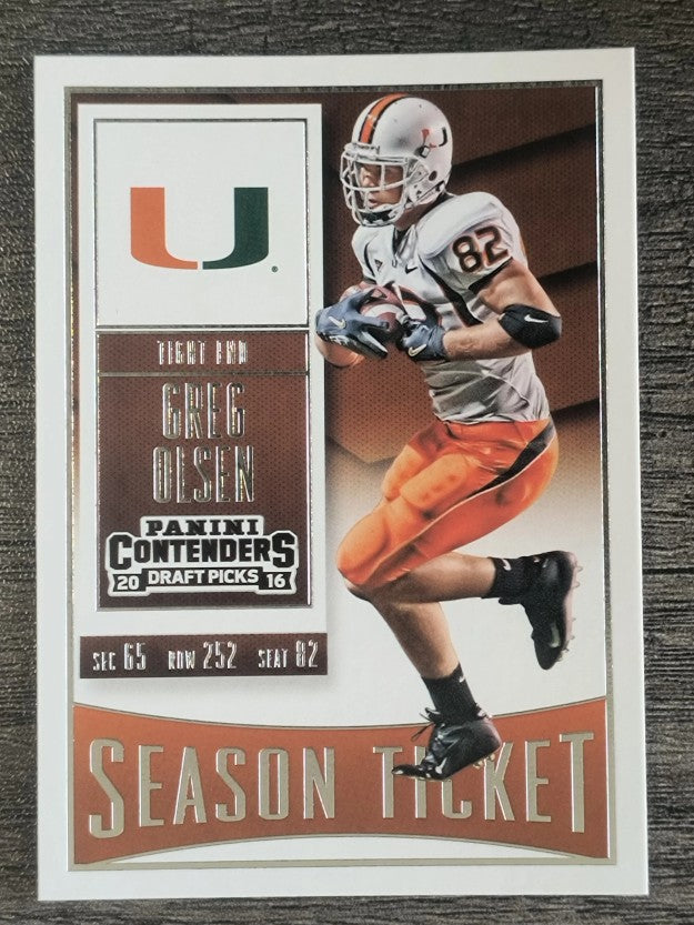 2016 Panini Contenders Draft Picks #42 Greg Olsen