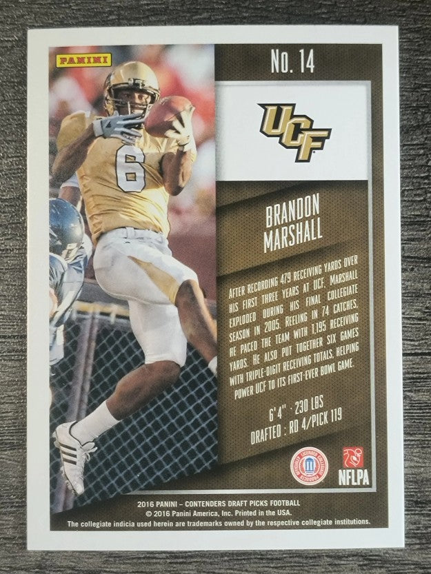 2016 Panini Contenders Draft Picks #14 Brandon Marshall