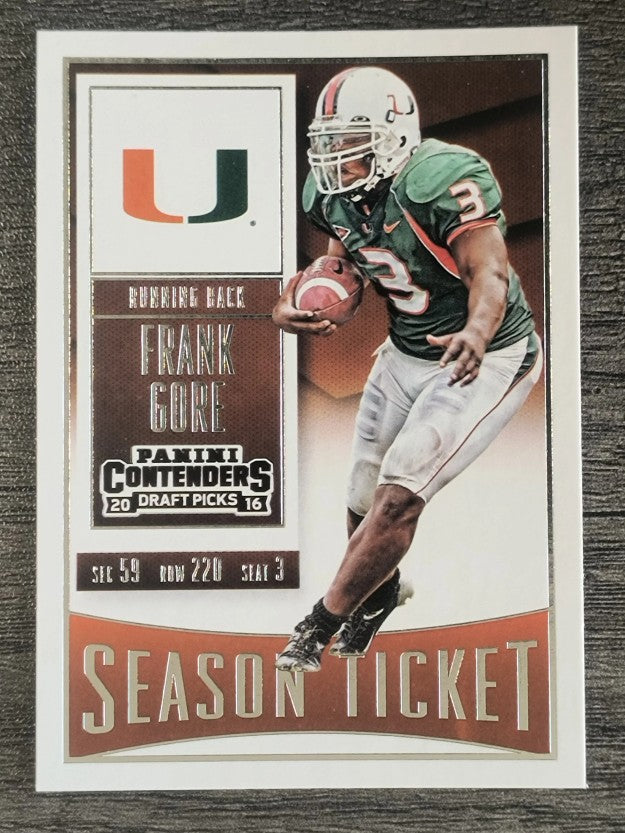 2016 Panini Contenders Draft Picks #40 Frank Gore