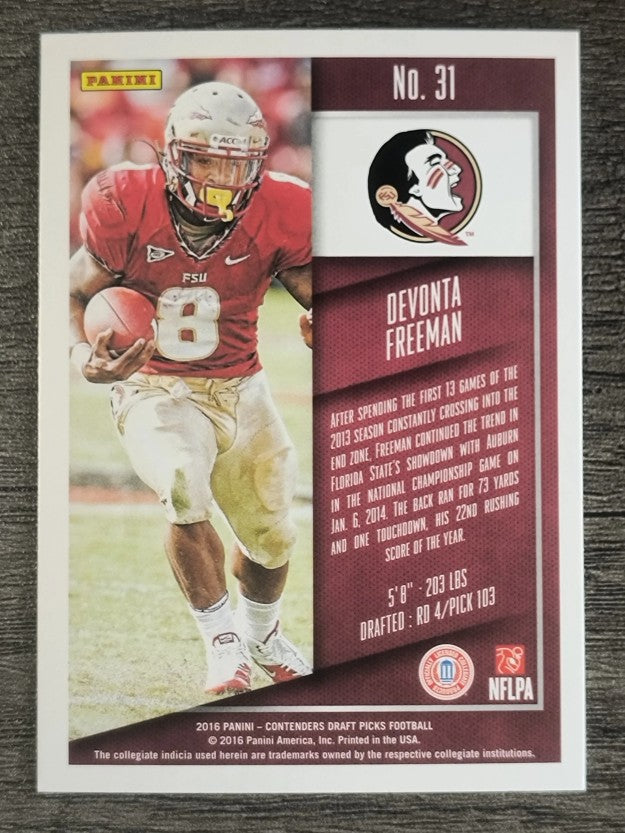 2016 Panini Contenders Draft Picks #31 Devonta Freeman