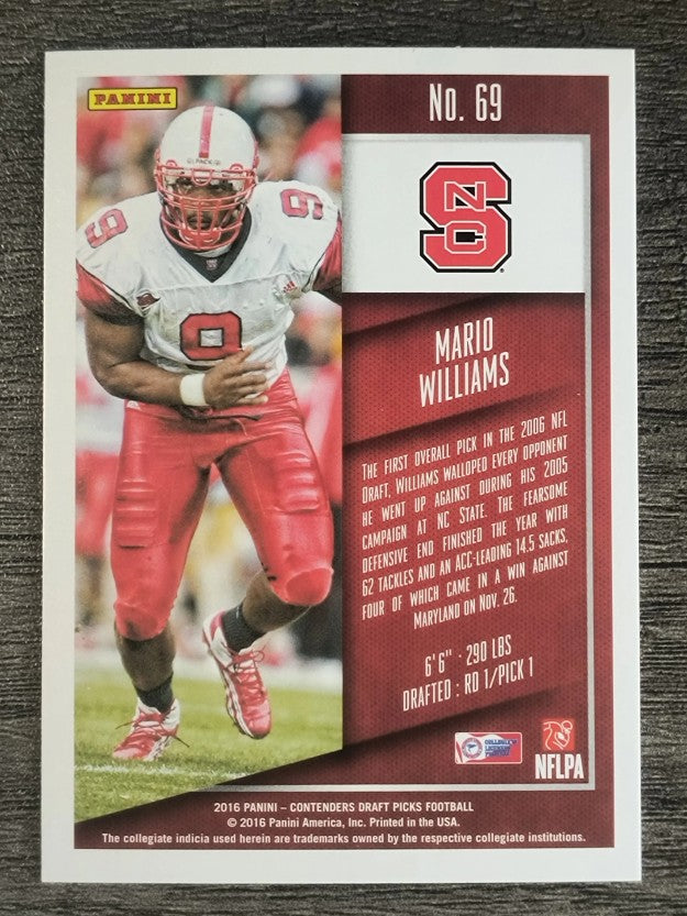 2016 Panini Contenders Draft Picks #69 Mario Williams