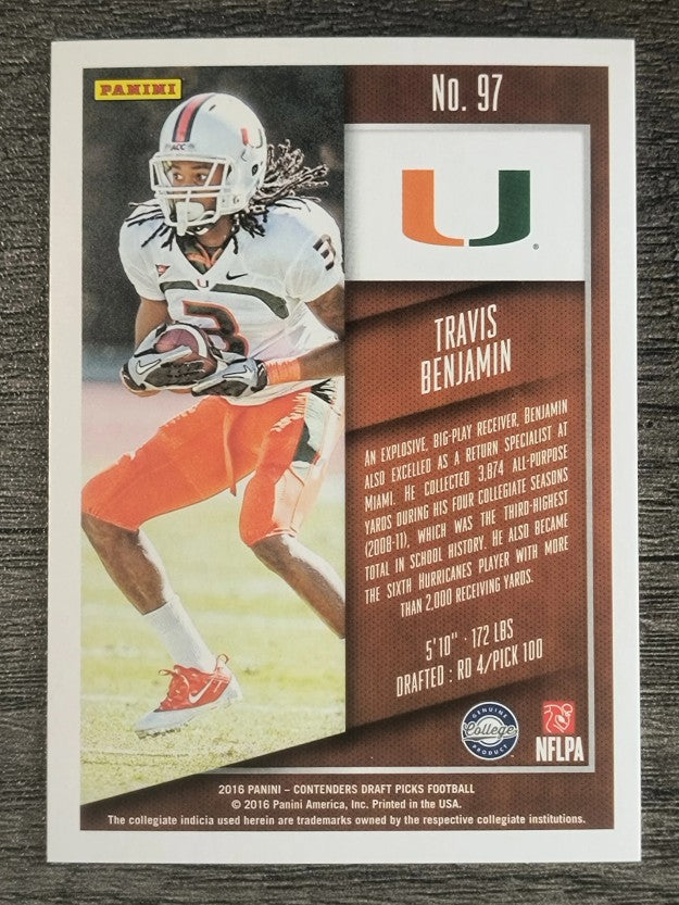 2016 Panini Contenders Draft Picks #97 Travis Benjamin