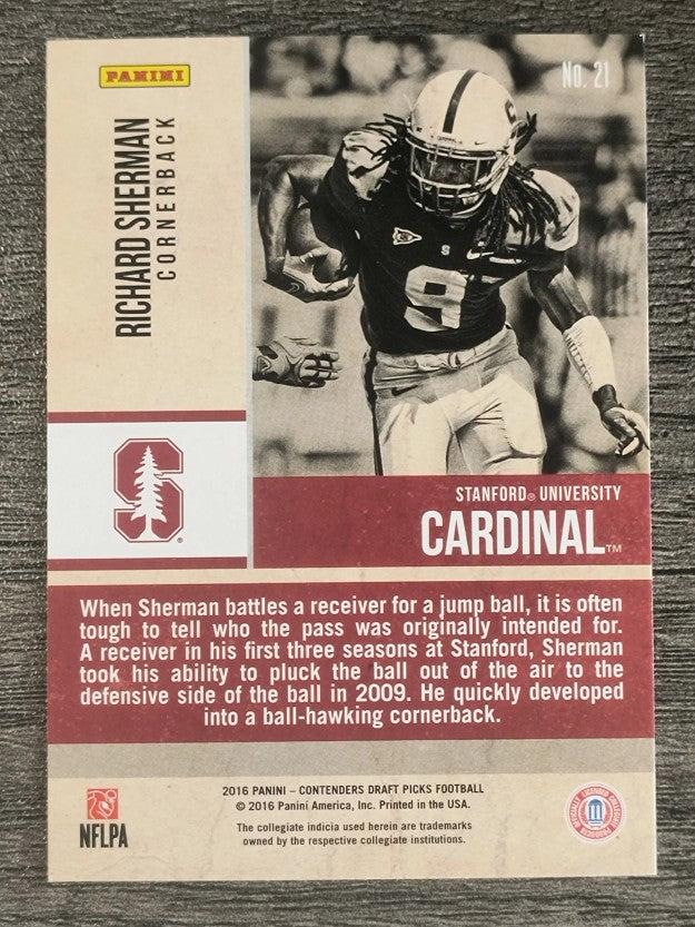 2016 Panini Contenders Draft Picks Old School Colors #21 Richard Sherman