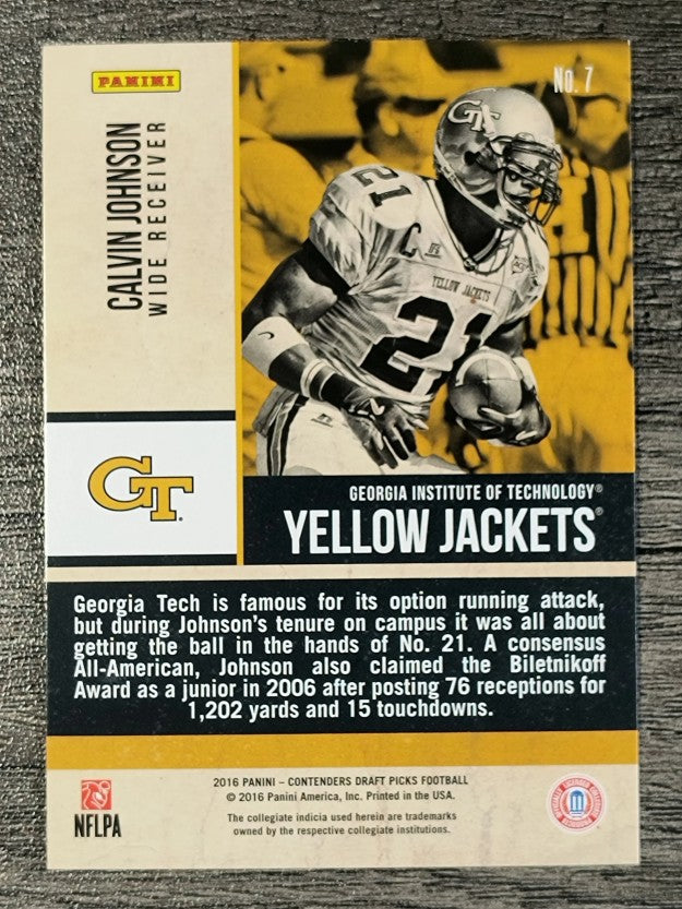 2016 Panini Contenders Draft Picks Old School Colors #7 Calvin Johnson