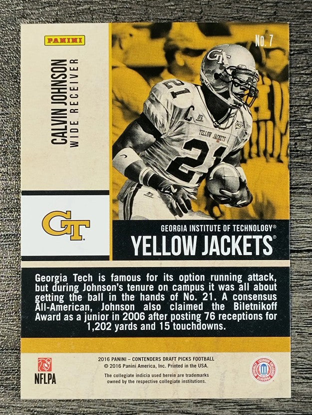 2016 Panini Contenders Draft Picks Old School Colors #7 Calvin Johnson
