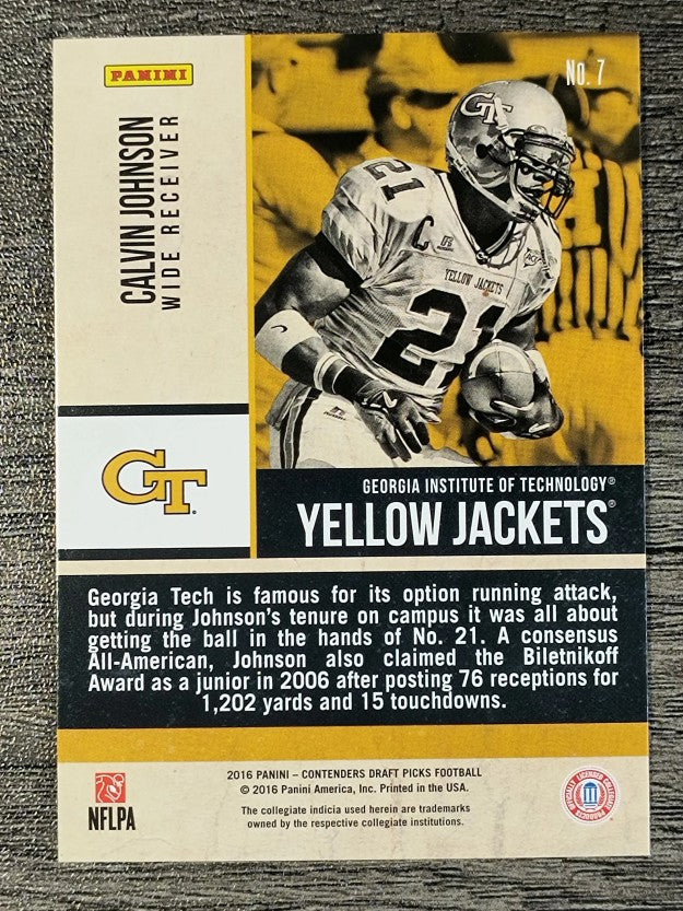 2016 Panini Contenders Draft Picks Old School Colors #7 Calvin Johnson