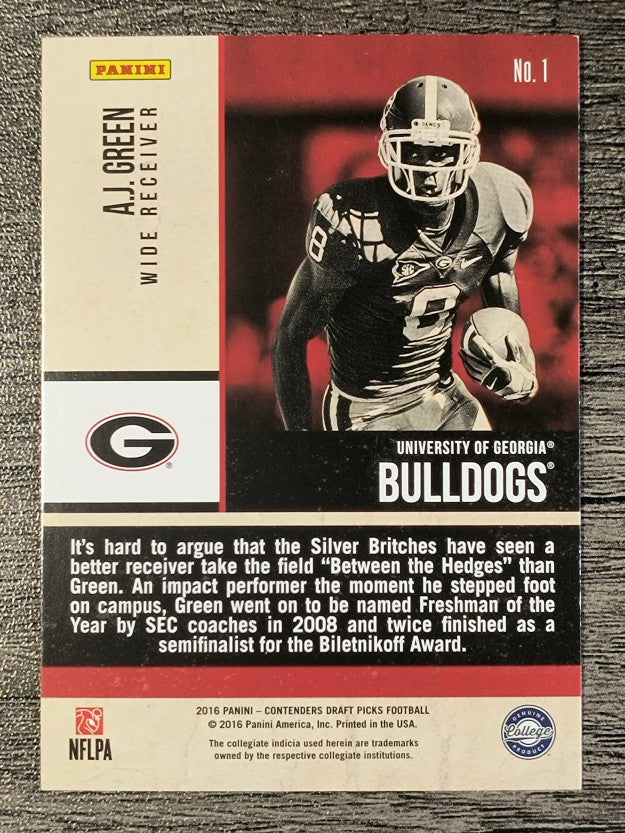 2016 Panini Contenders Draft Picks Old School Colors #1 A.J. Green