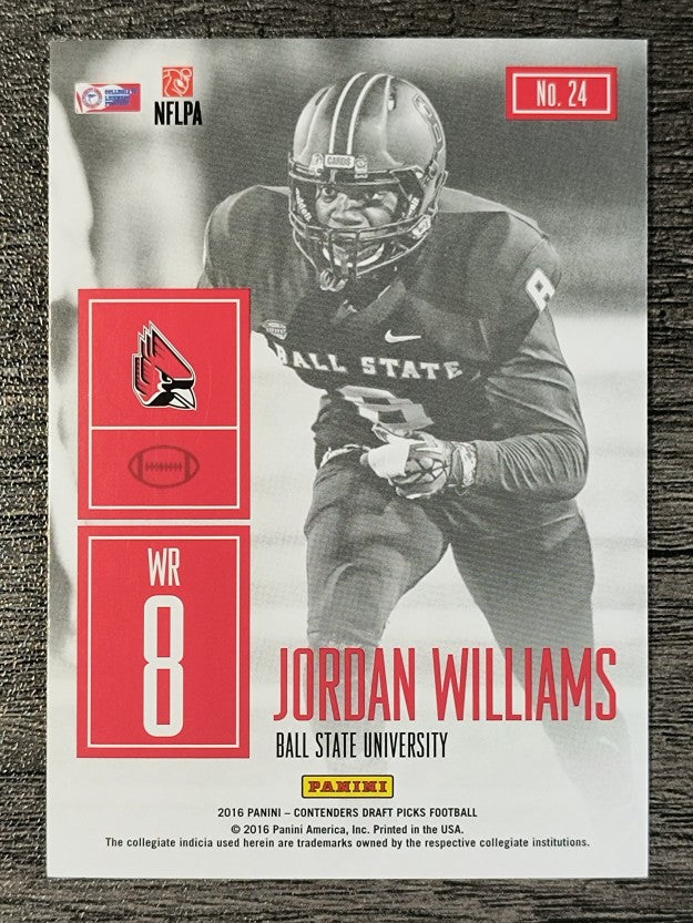 2016 Panini Contenders Draft Picks Game Day Tickets #24 Jordan Williams