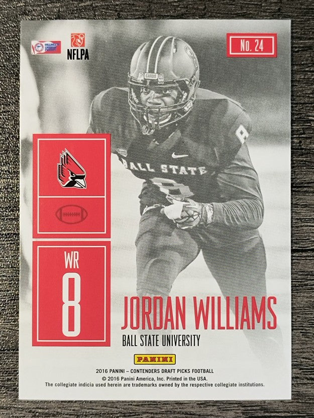 2016 Panini Contenders Draft Picks Game Day Tickets #24 Jordan Williams