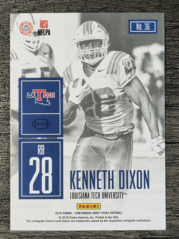 2016 Panini Contenders Draft Picks Game Day Tickets #36 Kenneth Dixon