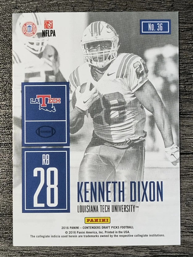 2016 Panini Contenders Draft Picks Game Day Tickets #36 Kenneth Dixon