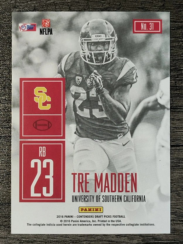 2016 Panini Contenders Draft Picks Game Day Tickets #31 Tre Madden