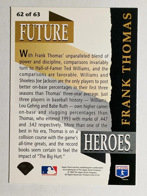 1993 Upper Deck Future Heroes #62 Frank Thomas