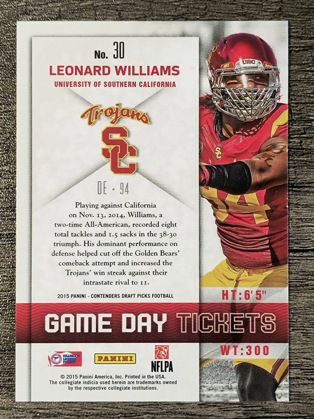 2015 Panini Contenders Draft Picks Game Day Tickets #30 Leonard Williams