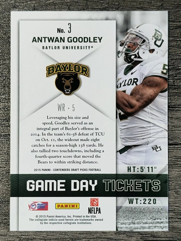 2015 Panini Contenders Draft Picks Game Day Tickets #3 Antwan Goodley