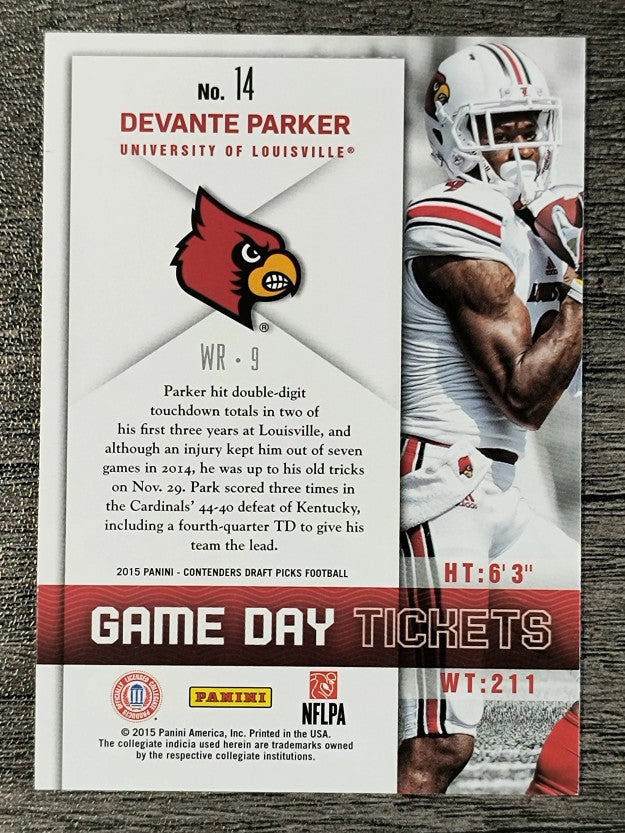 2015 Panini Contenders Draft Picks Game Day Tickets #14 DeVante Parker