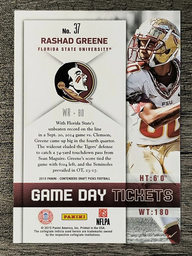 2015 Panini Contenders Draft Picks Game Day Tickets #37 Rashad Greene