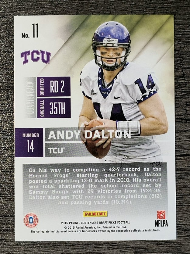 2015 Panini Contenders Draft Picks #11 Andy Dalton